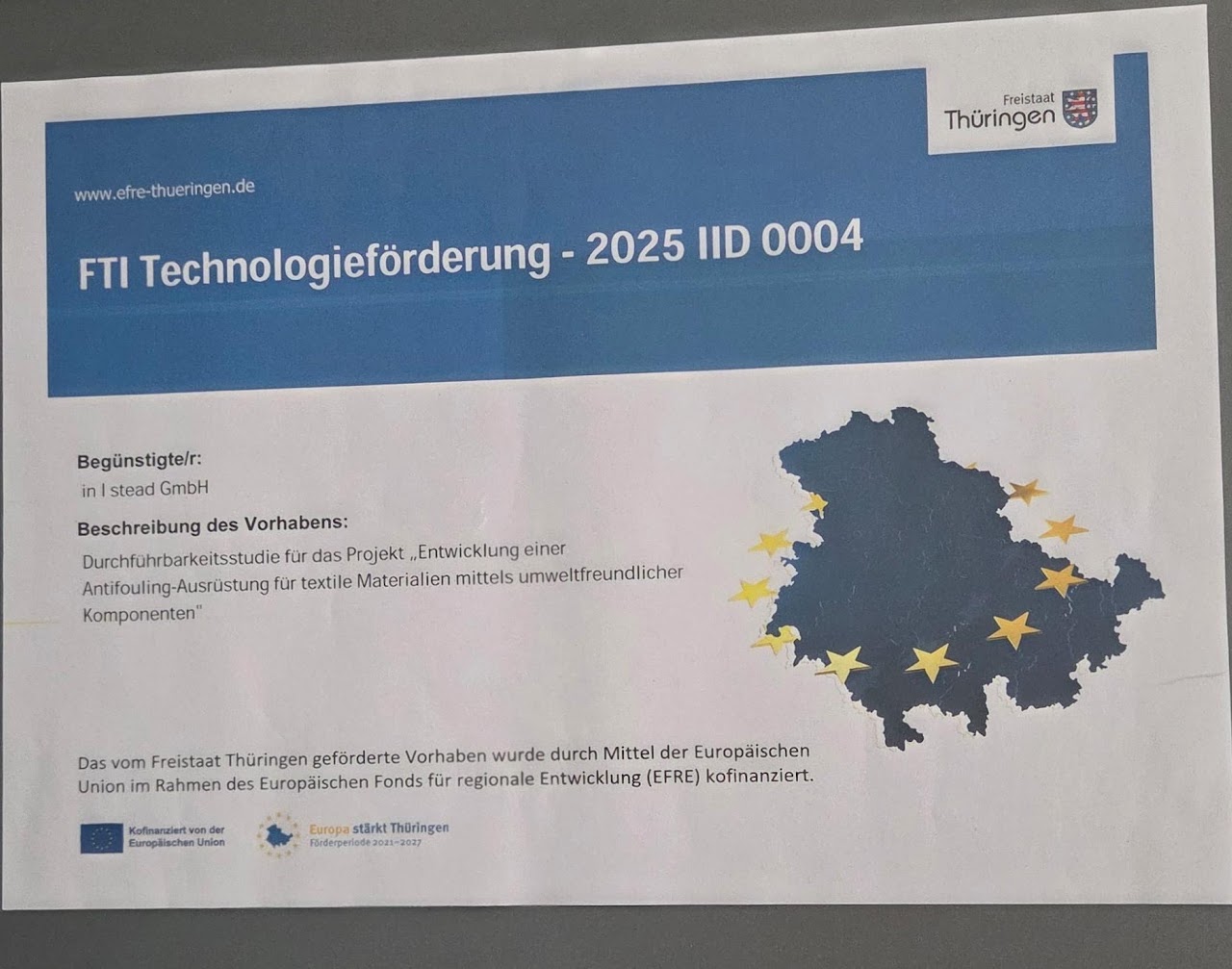 Detailansicht des Förder-Aushangs